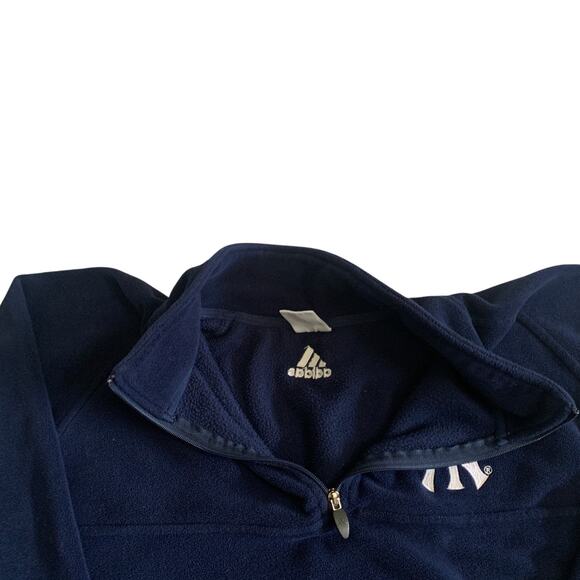 Adidas Men's Size 2XL New York Yankees 1/4 Zip Baseball Fleece Pullover Sweater - Picture 6 of 16